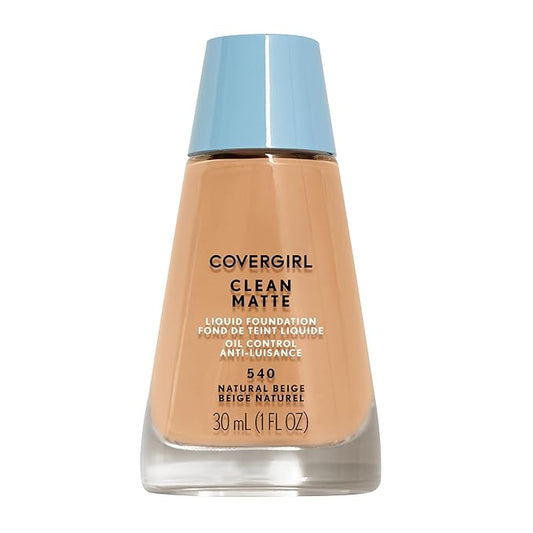 COVERGIRL Clean Matte Liquid Foundation, 540 Natural Beige, of 1) 1 oz