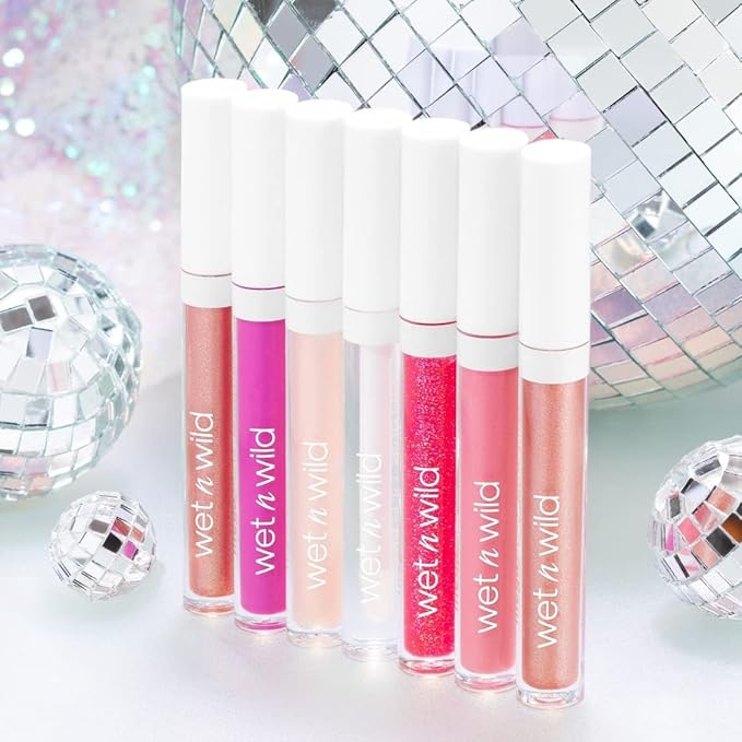 wet n wild Mega Slicks Lip Gloss | Long Lasting | Hyaluronic Acid | High Shine | Crystal Clear (Pack of 2)