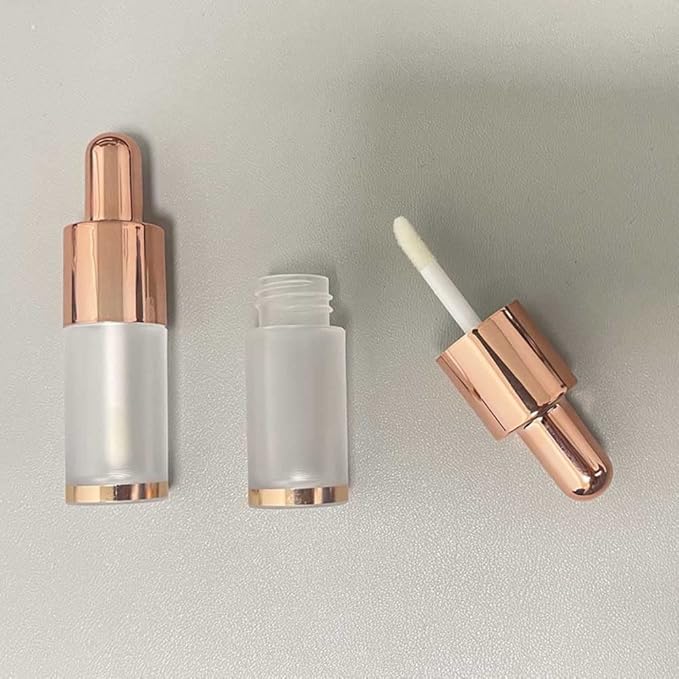 Teensery 6 Pcs 2.5ml Empty Lip Gloss Bottles Mini Baby Bottle Shaped Lip Glaze Tubes Refillable Lip Balm Vials Containers with Lip Brush for DIY Lipstick Lip Gloss Samples