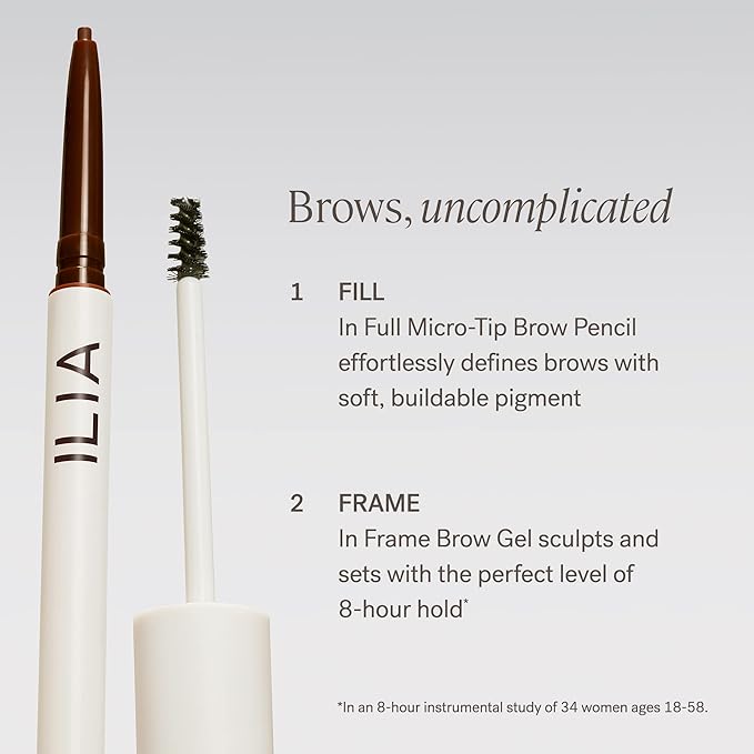 ILIA - In Full Micro-Tip Brow Pencil | Non-Toxic, Vegan, Cruelty-Free, Clean Makeup (Taupe)