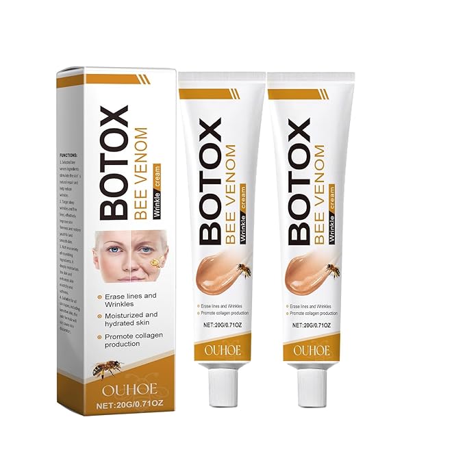 2 Pcs Bee Venom Skin Cream, Anti-Aging Face for All Skin Type Wrinkle Removal & Firming Moisturiser Cream