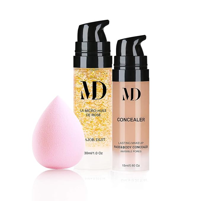 Liquid Primer Set Matte Liquid Full Coverage Oil Makeup Sponge…