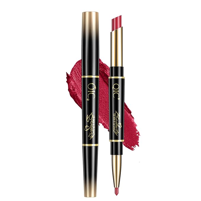 Strawberry Red Lip Liner and Lipstick for Women, Long