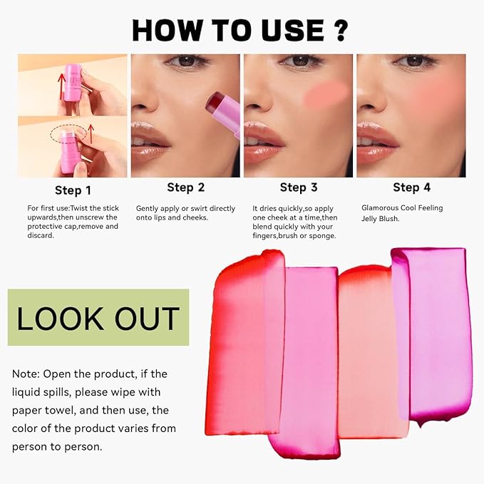 Milk Cooling Water Jelly Tint,Lip and Cheek Blush Free. (Berry)