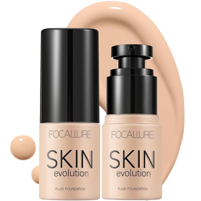 FOCALLURE 2 Pcs Liquid Foundation, Skin Evolution Foundation