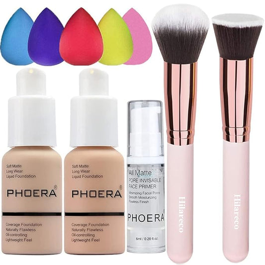 PHOERA Foundation 102 and 103 & Face Primer,Liquid 30ml