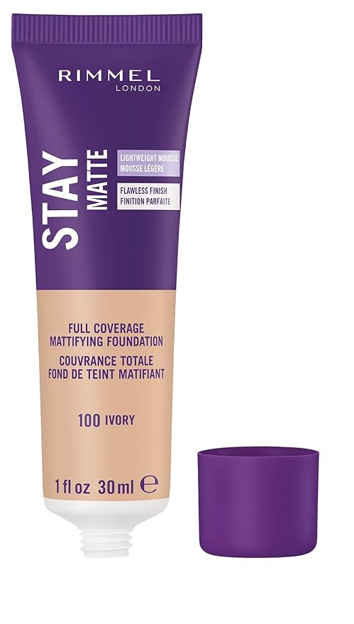Rimmel Stay Matte Foundation, Ivory, 1 Fluid Ounce of 2)