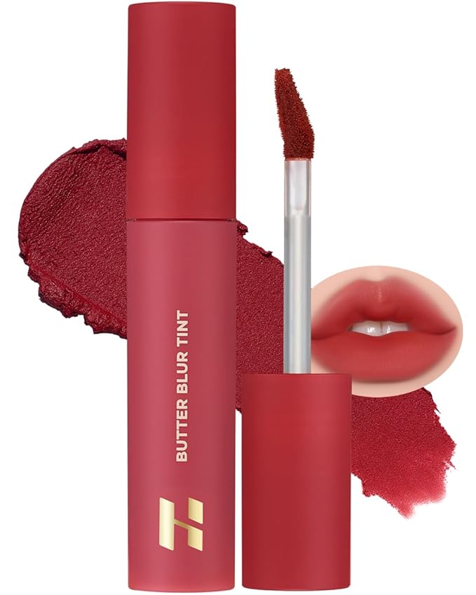 HOLIKA HOLIKA Butter Blur Lip Tint (05 CHILL) - Korean Matte Lip Tint, Lightweight High-Pigmented Lips, Velvety Silky Smooth K-Beauty Lip Makeup, Long Wearing Formula