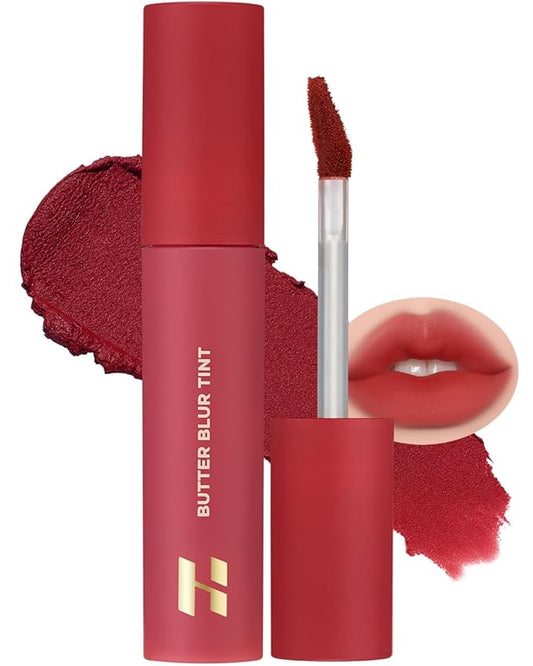 HOLIKA HOLIKA Butter Blur Lip Tint (05 CHILL) - Korean Matte Lip Tint, Lightweight High-Pigmented Lips, Velvety Silky Smooth K-Beauty Lip Makeup, Long Wearing Formula