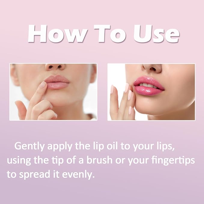 Sulily Glow Lip Oil,Pink Nourishing Tinted Lip Gloss,Plumping No-Sticky for Transparent High-shine Finish,Accumulate Jojoba Oil, Vegan (Jam)