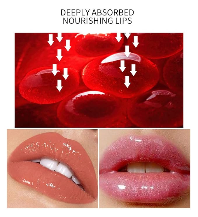 MAEPEOR Plumping Lipgloss 9 Colors Moisturizing Lip Plumper Shiny Jelly Lip Gloss Natural Liquid Lipstick for Women and Girls (High Shine, 04#Coral Red)