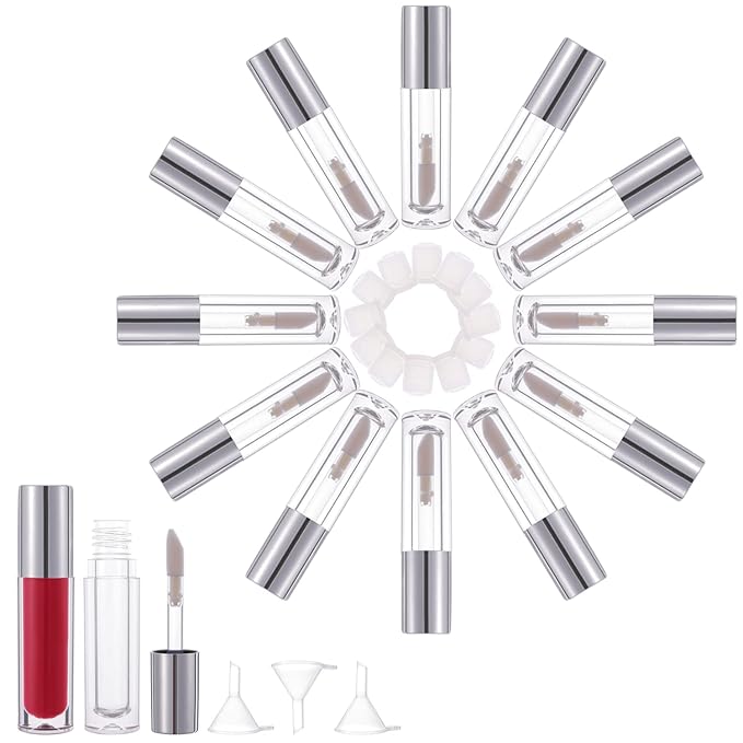 YITOU 12PCS Lip Glaze Bottle Empty 5ml, Transparent Glaze