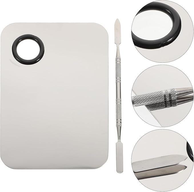 FOMIYES Makeup Palette, Makeup Mixing Palette, Stainless Steel