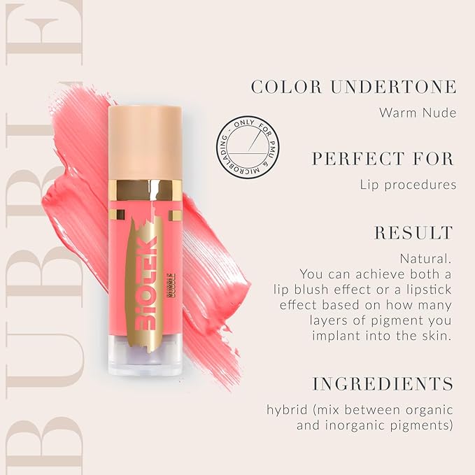 Biotek Lip Pigment for Permanent Makeup - Warm Nude Lip Color - Made in Italy - Bubble 0,61 fl.oz.