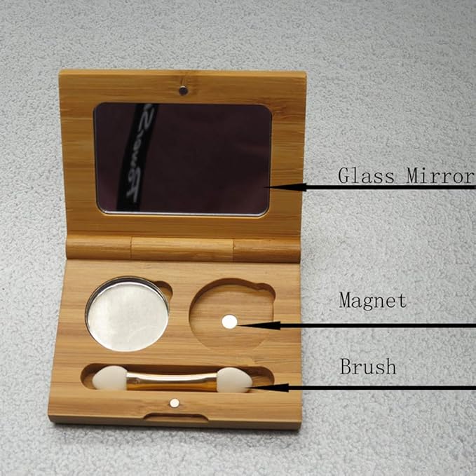 mollensiuer Bamboo Empty Eye Shadow Case Box Double