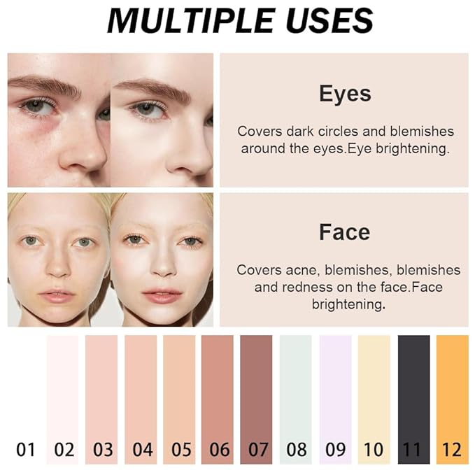 Kaely Color Correcting Concealer,Cream Pot Concealer Full Coverage,under Makeup,01 White