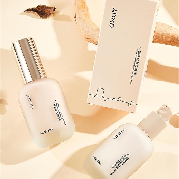 2PC 2023 New ADMD Foundation,admd Liquid Foundation,Hydrating Waterproof Coverage(#02 Natural)