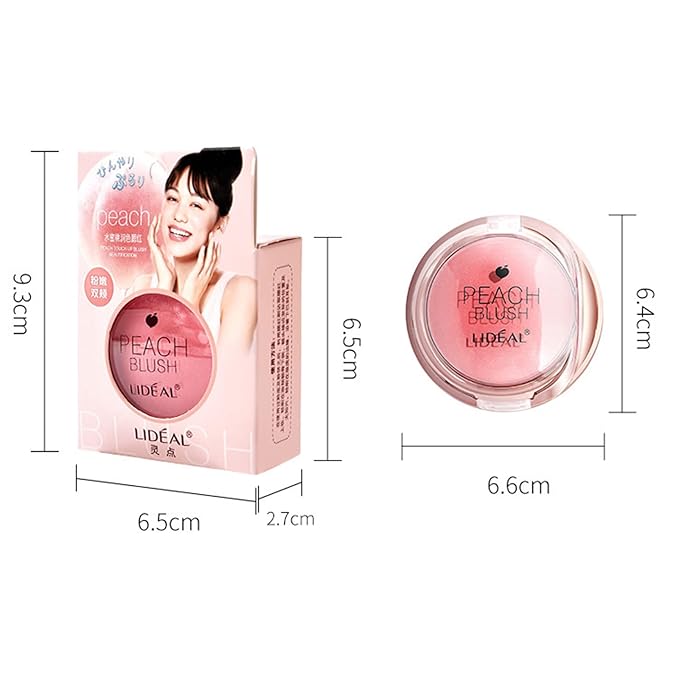 Peach Matte Face Powder Blush Palette, Shimmer Face