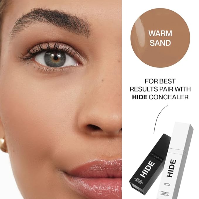 HIDE PREMIUM Liquid Foundation, Multi-Use Waterproof Foundation, Medium/Full 1 fl oz