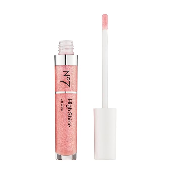 No7 High Shine Lip Gloss - Pink Slip - Moisturizing, High-Shine Lip Gloss with Jojoba Oil for Lips - Hydrating, Longwear Lip Makeup - Non-Sticky Formula (8ml)