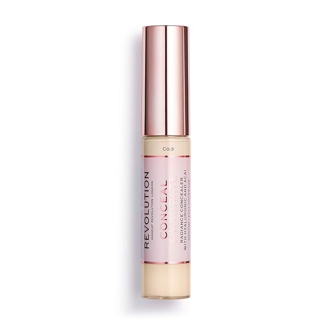 Makeup Revolution Conceal and Hydrate Concealer, Full Coverage 0.7 Fl Oz