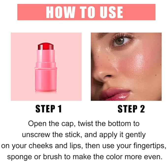 4 Pcs Milk Water Jelly Tint Stick, Sheer Cooling