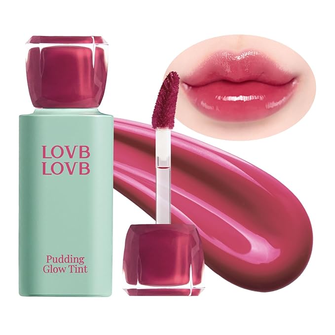 Pudding Glow Korean Lip Tint | Natural Lip Stain | Gloss to Stain | Long-Lasting & Non-Sticky | Lightweight Lip Tint 0.14 oz. (02 ENDING ROSE)