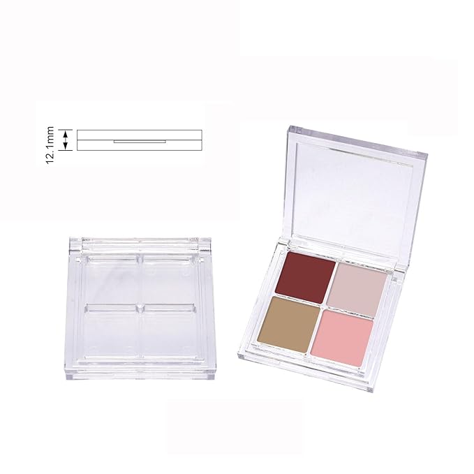 2PCS Empty Eyeshadow Palette 4 Grids Plastic Eye