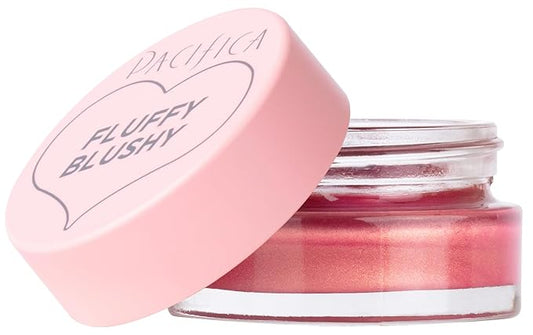 Pacifica Fluffy Blushy Cream Blush – Face Makeup - Bloom Bright Fuchsia Air-Whipped Cheek & Lip Color, Bold Buildable Pigment, Lightweight, Buildable, Dewy Finish, Vegan Collagen Infused Clean Beauty