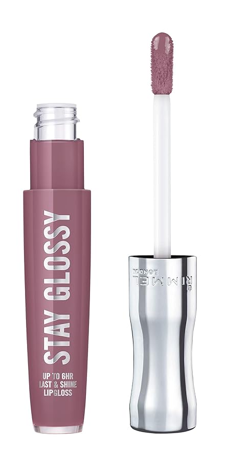 Rimmel Stay Glossy Lip Gloss Bundle - 030 Cake for Breakfast & 200 Tainted Love, .18oz Each