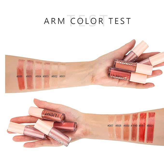 6PCS Lip Oil Light Lipgloss Set, Moisturizing Hydrating Lip Glow Oil Lip Gloss Kit High Shine Lip Plumping Glass Finish Lip Gloss Liquid Lipstick for Women (Set C)