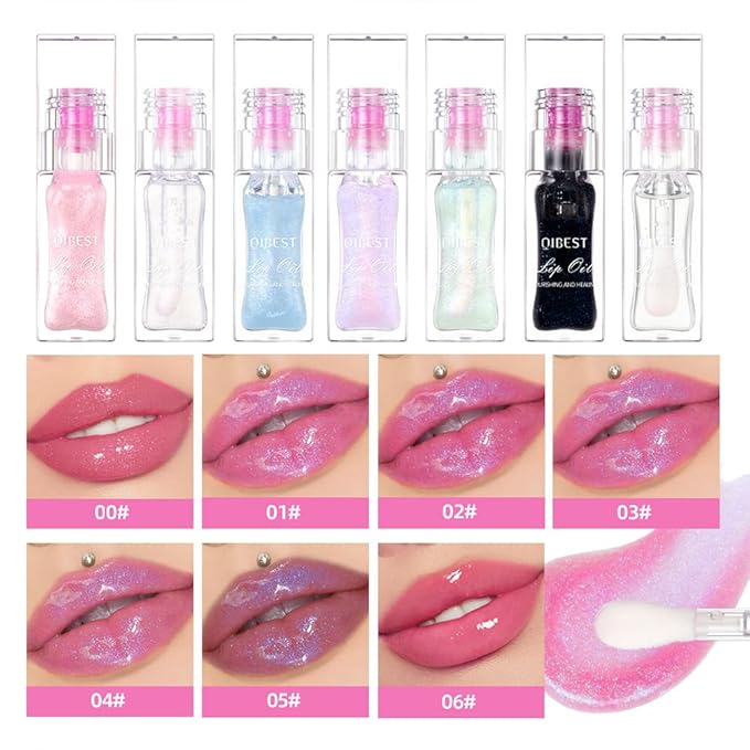 Hydrating Lip Gloss Transparent Lip Care,Magic Color Changing Moisturizing Lip Glow Oil Plumping Glimmer Glow Lipstick, Long Lasting Non-sticky Fresh Texture Lip Oil(Q2394-3#Change Color)