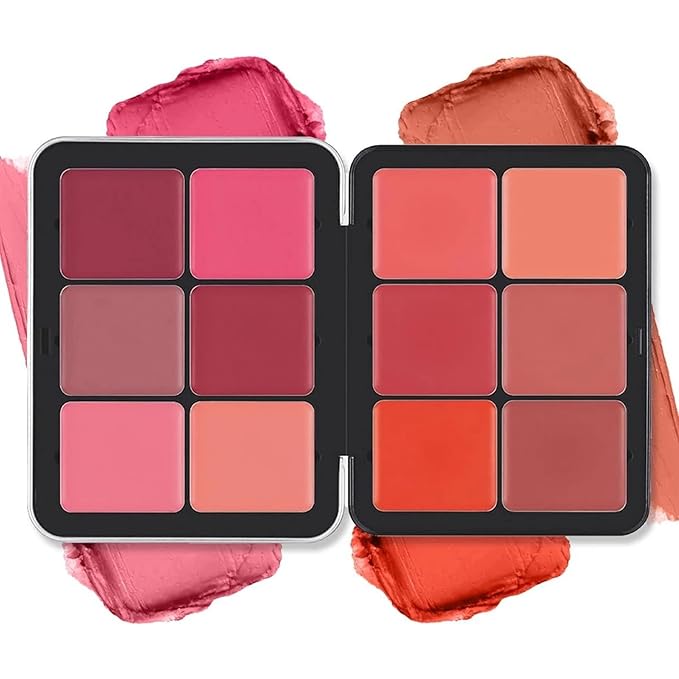12 Colors Blush Palette,Highlighter Blush Powder Makeup,Long-Wearing,Smudge Proof,Natural-Looking,Blendable Cosmetics Makeup