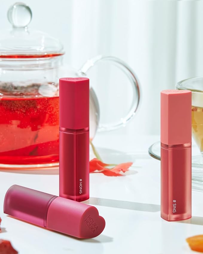 HOLIKA HOLIKA Heart Crush Glow Lip Tint Air – Korean Lip Tint with High Shine Juicy Fruit Jam Colors Lip Stain – Hydrolyzed Collagen & Vitamin C (10 BRINK)