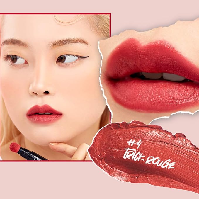 Long Lasting Lip Stain for Lips and Cheek Tint | High Pigment Color | lightweight Matte Finish | Weightless | Full Coverage | Twist Velvet Tint #4 (No.4)