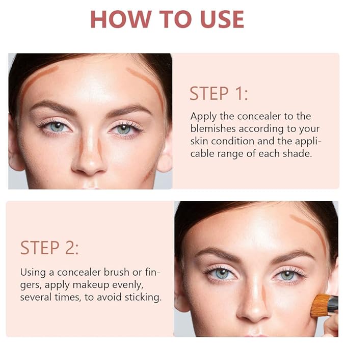 6 Color Correcting Concealer Palette With Concealer Brush,