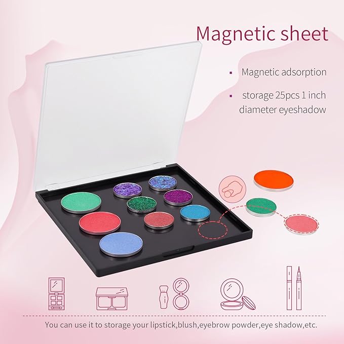 AJLTPA Magnetic Makeup Palette with Frosted Clear Top,