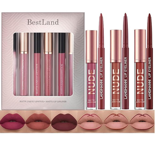 BestLand 6Pcs Matte Liquid Lipstick +