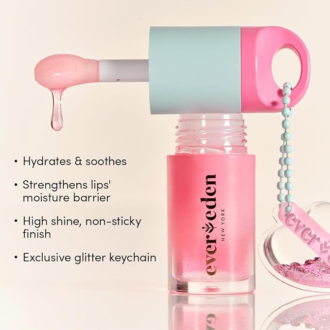 Evereden Kids Tinted Lip Gloss: Sakura - Non Toxic, Vegan Clean Makeup - Soothing & Hydrating Lip Gloss with Cherry, Peach, & Cranberry Oils