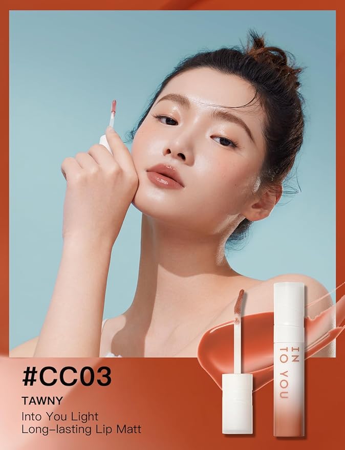 INTO YOU Lip Gloss Coco Liquid Moisturizing Lipstick Long Lasting Lip Stick Lip Stain Makeup Glitter Shine Non-sticky Lipstick for Women(CC03)