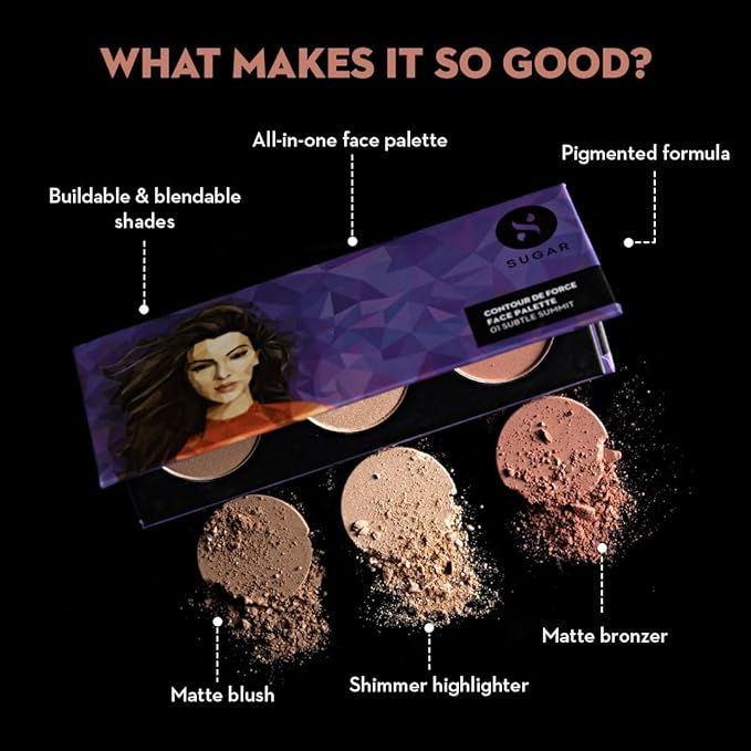 Sugar Cosmetics Contour De Force Face Palette01 Subtle