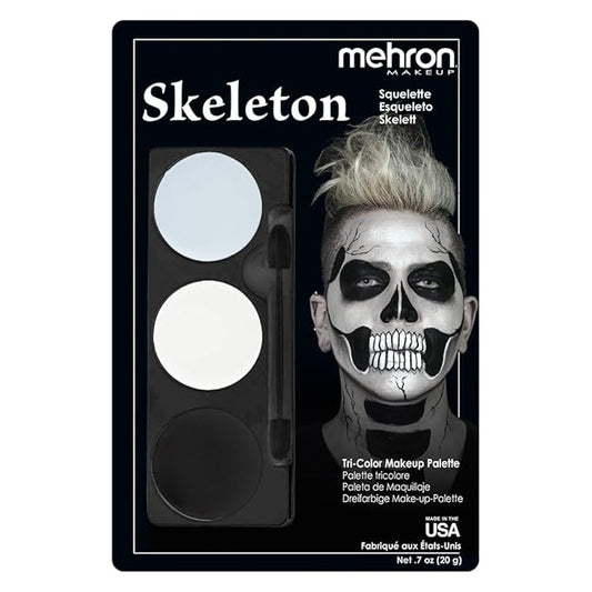 Mehron Makeup Tri-Color Character Makeup Palette | Halloween, 7 oz