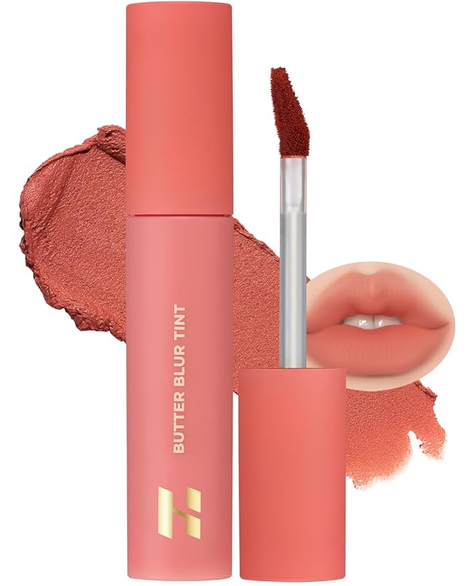 HOLIKA HOLIKA Butter Blur Lip Tint (04 ROSE) - Korean Matte Lip Tint, Lightweight High-Pigmented Lips, Velvety Silky Smooth K-Beauty Lip Makeup, Long Wearing Formula