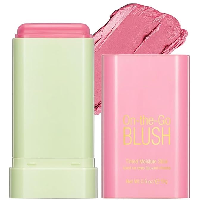 Multi-Use Makeup Blush Stick, Cream Face Blush Makeup Shy Pink)