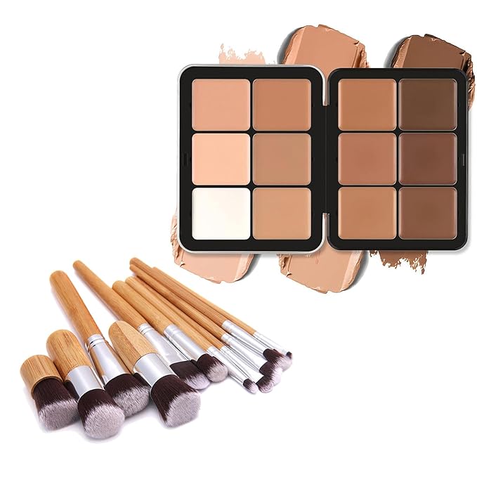 Makeup Cream Contour Palette with Makeup Brush, 12