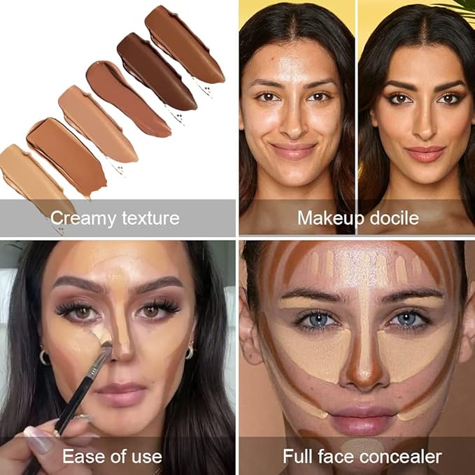 6 Color Correcting Concealer Palette With Concealer Brush,