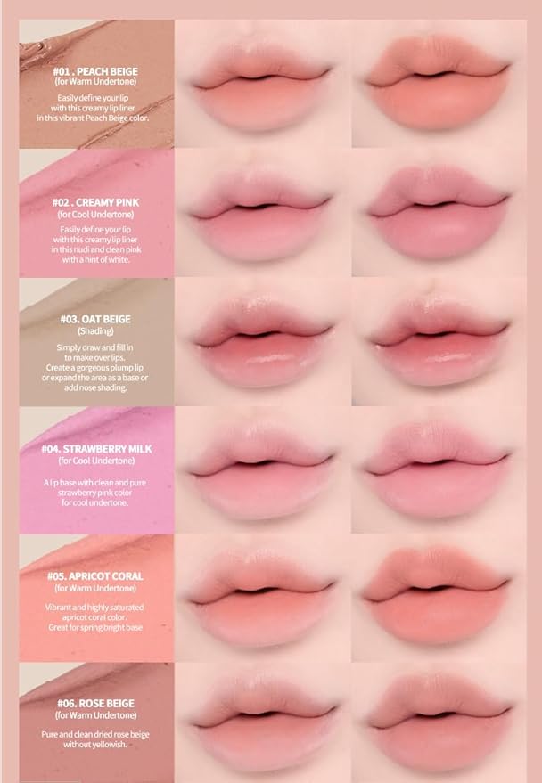 Heart Percent Dote On Mood Lip Pencil, Long-Lasting Creamy Lip Crayon Smooth Color Liner Retractable Lipstick Pencil 0.8g, #08. Cloudy Mauve