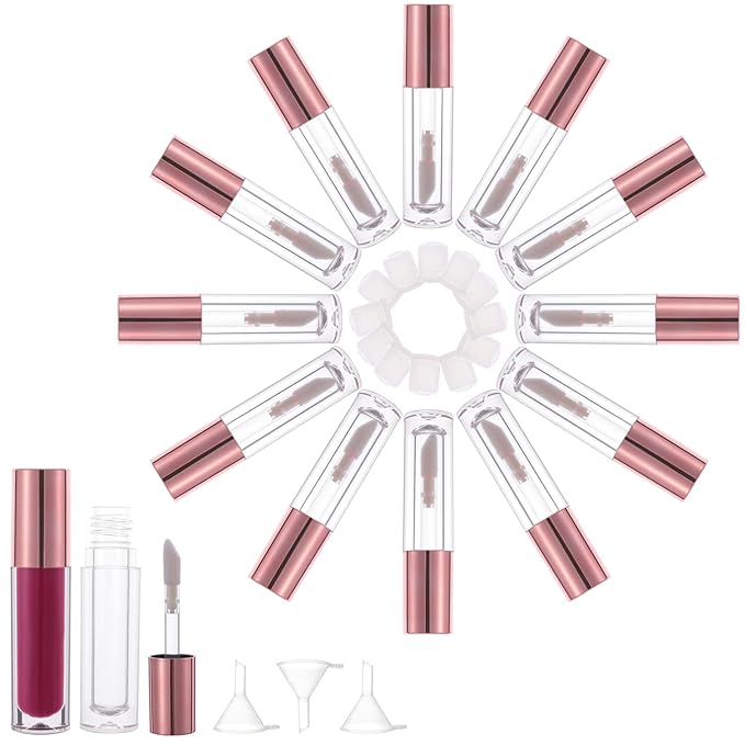 YITOU 12PCS Lip Glaze Bottle Empty 5ml, Transparent Glaze