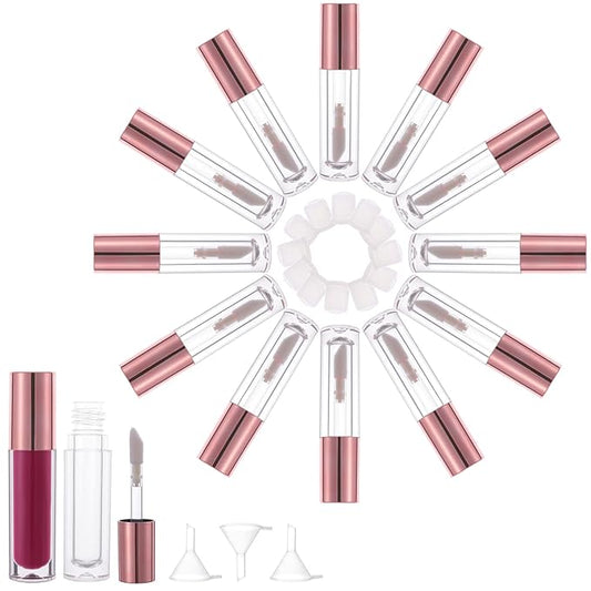 YITOU 12PCS Lip Glaze Bottle Empty 5ml, Transparent Glaze
