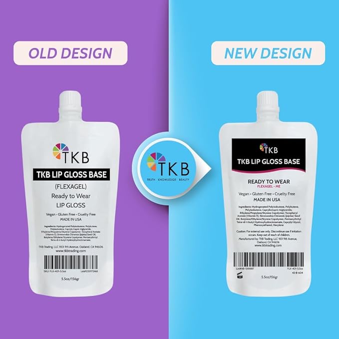 TKB Lip Gloss Base (Flexagel ME)| Clear Lip Gloss Base for DIY Lip Gloss| Ready-to-Wear| Moisturizing, High Shine, Crystal Clear, Vegan, Gluten and Cruelty free| Made in USA (5.5 Ounce (Pack of 2))